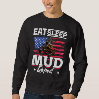 US Flag Quad ATV Eat sleep mud reapeat Sweatshirt