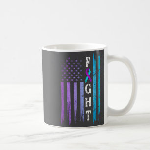 Us Flag Selbstmordpräventionsbewusstsein Kampf Tra Kaffeetasse