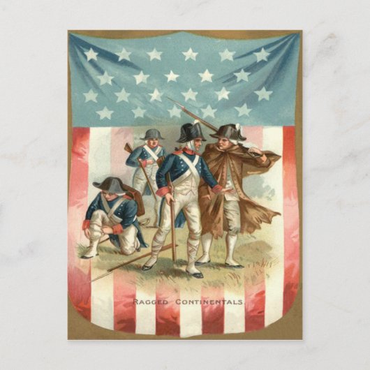 US Flag Shield Continental Army Postkarte (Vorderseite)