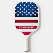 US Flag Stars and Stripes Personalized Pickleball Schläger (Vorderseite)