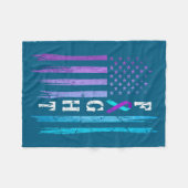 Us Flag Suicide Prevention Awareness Fight Wear Pu Fleecedecke (Vorderseite (Horizontal))