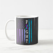 Us Flag Suicide Prevention Awareness Fight Wear Pu Kaffeetasse (Links)