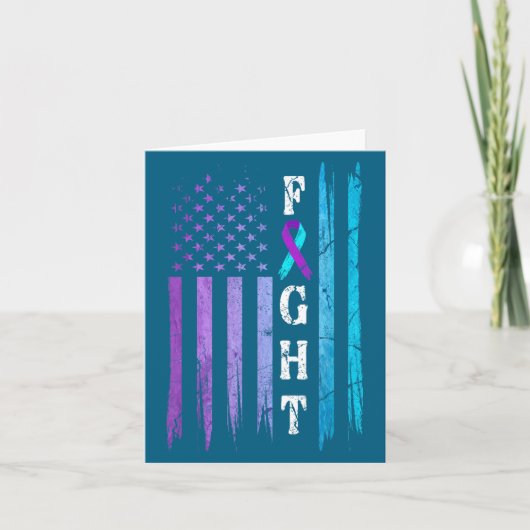Us Flag Suicide Prevention Awareness Fight Wear Pu Karte (Vorderseite)