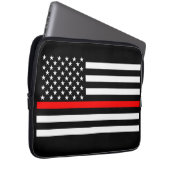 US Flag Thin Red Line Grafik Laptopschutzhülle (Vorne Rechts)