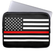 US Flag Thin Red Line Grafik Laptopschutzhülle (Vorderseite)