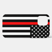 US Flag Thin Red Line Symbolic auf einer Case-Mate iPhone Hülle (Rückseite (Horizontal))