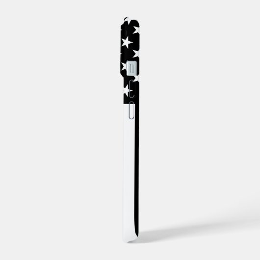 US Flag Thin Red Line Symbolic auf iPhone 15 Hülle (Linke Seite)