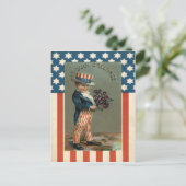 US Flag Uncle Sam Boy Violets Postkarte (Stehend Vorderseite)