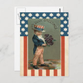 US Flag Uncle Sam Boy Violets Postkarte (Vorne/Hinten)