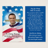 US-Flag Veteran Memorial Funerary Prayer Card (Vorne & Hinten)
