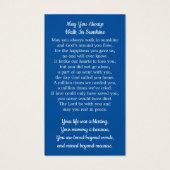 US-Flag Veteran Memorial Funerary Prayer Card (Rückseite)