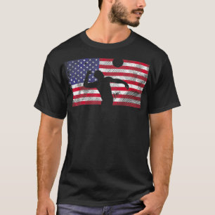 US Flag Volleyball Spieler Vintag Patriotische Män T-Shirt