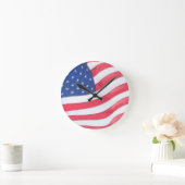 US Flag Wall Clock Runde Wanduhr (Zuhause)