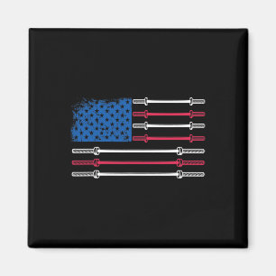 Us Flag Weightfting Barbell Patriotic Liebe Fitne Magnet