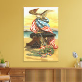 US Flag Wreath Beach Cannon Anchor Eagle Leinwanddruck (Insitu (Wohnzimmer))