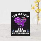 Us Flag You 988 Suicide Prevention Awareness Ribbo Karte (Gelbe Blume)