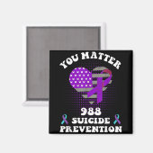 Us Flag You 988 Suicide Prevention Awareness Ribbo Magnet (Vorderseite/Rückseite)