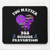 Us Flag You 988 Suicide Prevention Awareness Ribbo Mousepad (Vorne)