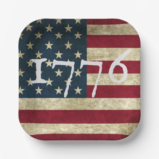 US-Flagge 1776 Party Pappteller (Vorderseite)