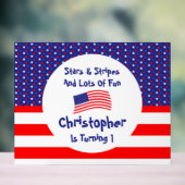 US Flagge 1. Geburtstag Acrylschild (Neutral)
