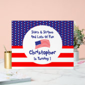 US Flagge 1. Geburtstag Acrylschild (Hochzeit)