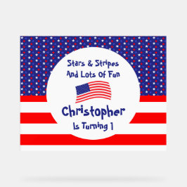 US Flagge 1. Geburtstag Acrylschild