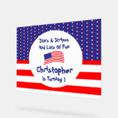 US Flagge 1. Geburtstag Acrylschild (Winkel)