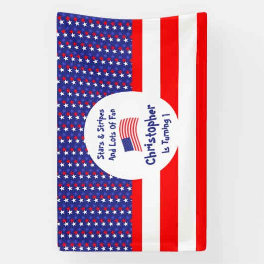 US Flagge 1. Geburtstag Banner (Vertikal)