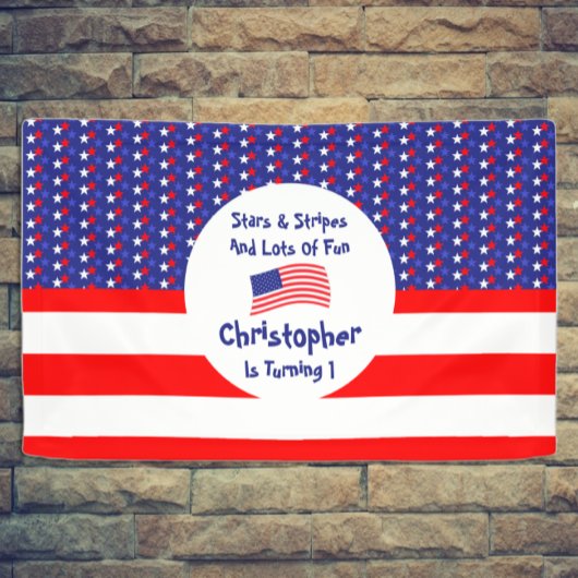 US Flagge 1. Geburtstag Banner
