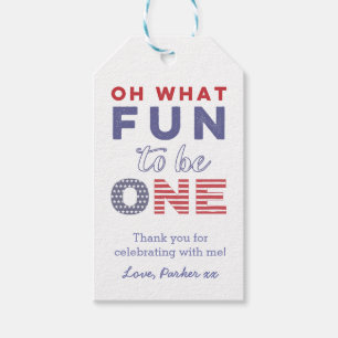 US Flagge 1. Geburtstag Gastgeschenk Tags Geschenkanhänger