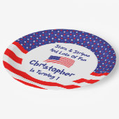 US Flagge 1. Geburtstag Pappteller (Schrägansicht)