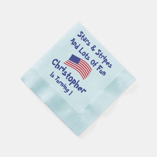 US Flagge 1. Geburtstag Serviette (Ecke)