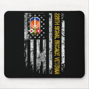 Us Flagge 228. Signalbrigade Militär Vintage Veter Mousepad