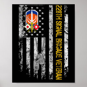 US-Flagge 228. Signalbrigade Military Vintag Vete Poster