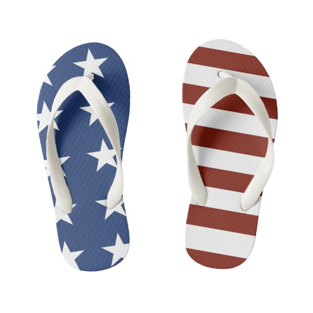 US Flagge 3 Flip Flops Kinderbadesandalen (Fußbett)