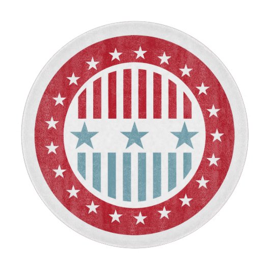 US Flagge 4. Juli Glasschneideboard Schneidebrett (Vorderseite)