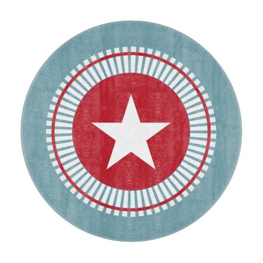 US Flagge 4. Juli Glasschneideboard Schneidebrett (Vorderseite)