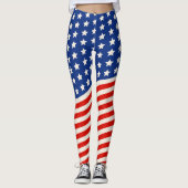 US Flagge 4. Juli Leggings (Vorderseite)