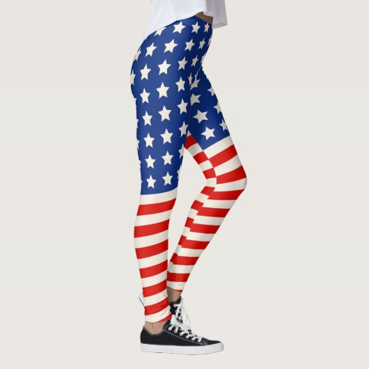 US Flagge 4. Juli Leggings (Rechts)