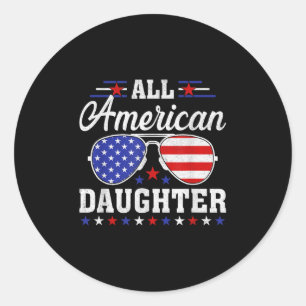 US-Flagge 4. Juli Matching Family Alle Amerikaner Runder Aufkleber