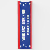 US Flagge 4. Juli mit Sondertext Banner (Vertikal)