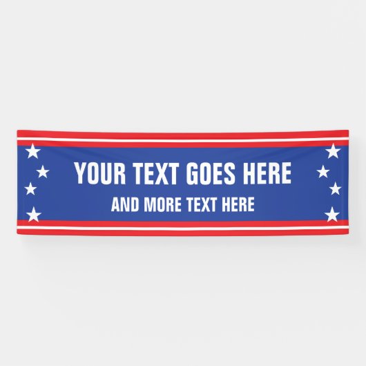 US Flagge 4. Juli mit Sondertext Banner (Horizontal)