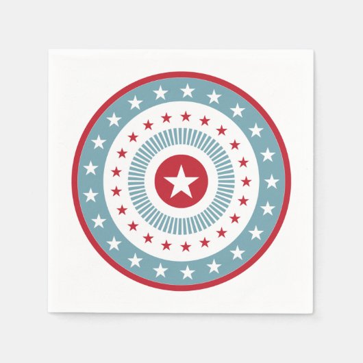 US Flagge 4. Juli Paper Napkin Set Serviette (Vorderseite)