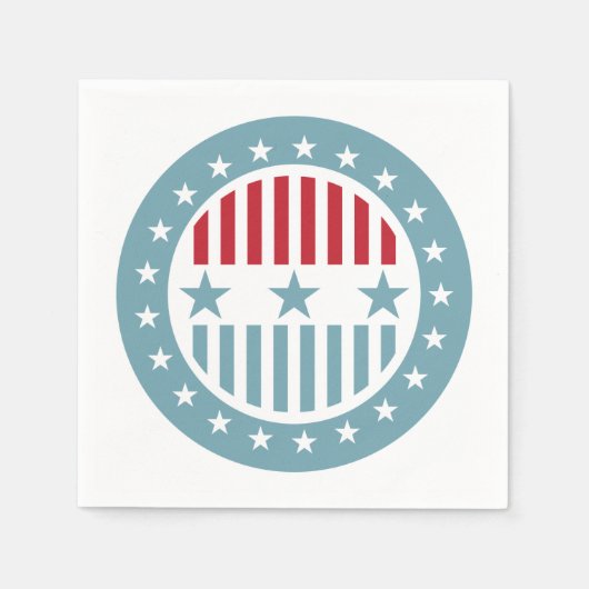 US Flagge 4. Juli Paper Napkin Set Serviette (Vorderseite)