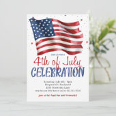 US Flagge 4. Juli Party Einladung (Stehend Vorderseite)
