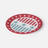 US Flagge 4. Juli PartyPaper Plate Pappteller (Schrägansicht)