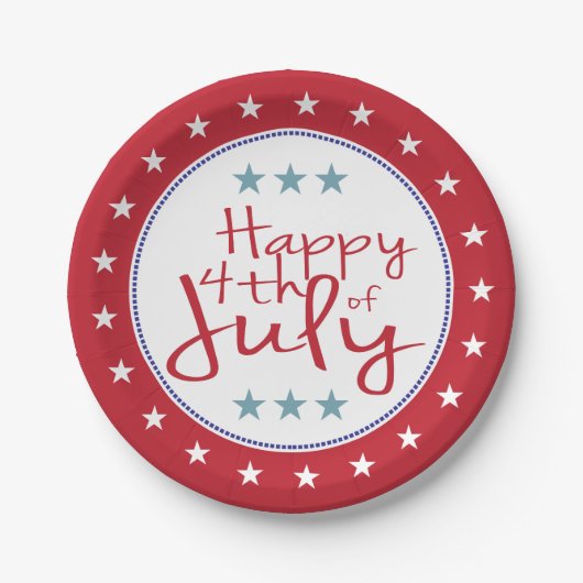 US Flagge 4. Juli PartyPaper Plate Pappteller (Vorderseite)