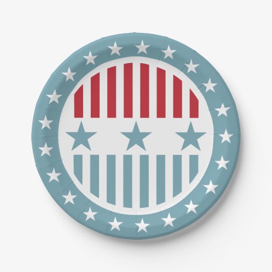 US Flagge 4. Juli PartyPaper Plate Pappteller (Vorderseite)