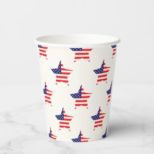 US Flagge 4. Juli Patriotisch Pappbecher (Rückseite)