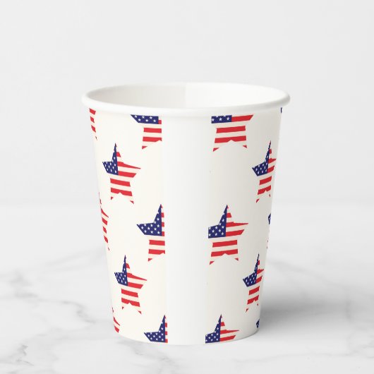 US Flagge 4. Juli Patriotisch Pappbecher (Links)